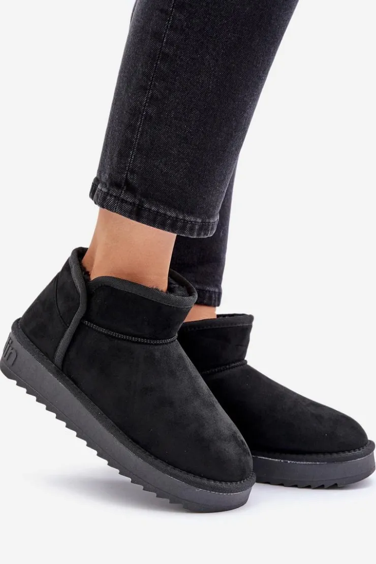 D.Franklin Śniegowce Damskie*Śniegowce Na Platformie Damskie DFSH370010 Czarne Czarny