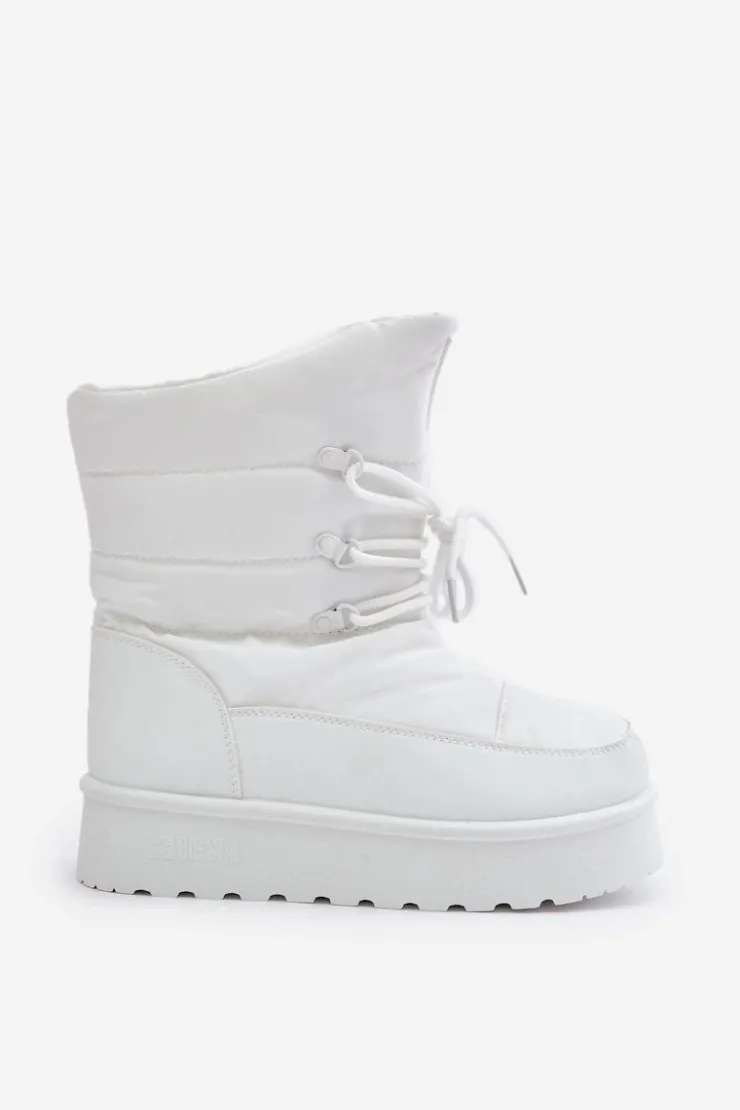 Damskie Big Star Shoes Śniegowce Na Platformie Na Zamek Big Star OO274886 Białe