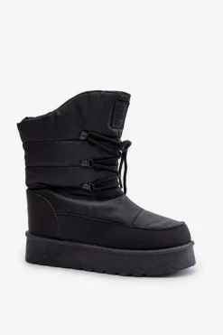 Big Star Shoes Śniegowce Damskie*Śniegowce Na Platformie Na Zamek Big Star OO274884 Czarne Czarny