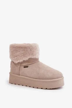 Clearance Big Star Shoes Śniegowce Na Platformie Z Futerkiem Big Star OO274A107 Jasnobeżowe Beżowy