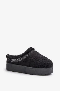 Boto Śniegowce Damskie|Kapcie Klasyczne*Śniegowce Na Platformie Z Futerkiem Typu Baranek Czarne Mesirra