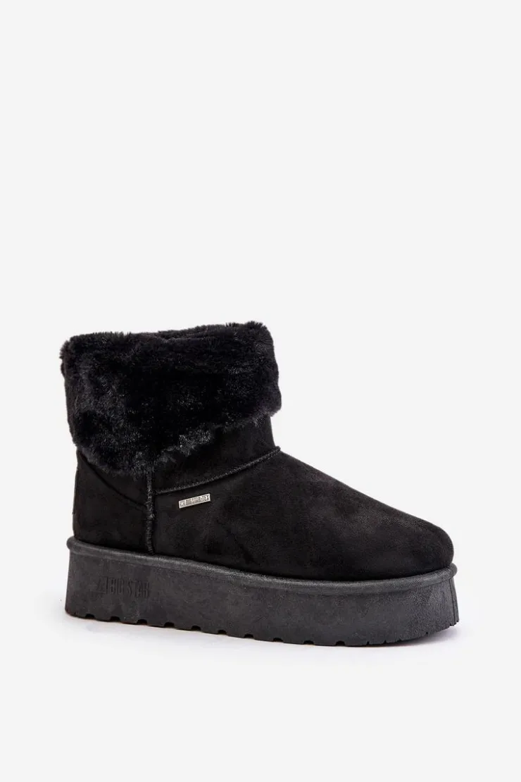 Big Star Shoes Śniegowce Damskie*Śniegowce Na Platformie Z Futerkiem Big Star OO274A108 Czarne Czarny