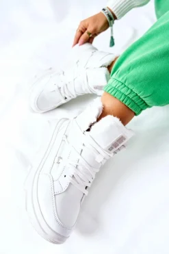 Damskie Big Star Shoes Śniegowce Ocieplane Big Star II274463 Białe