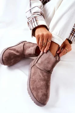 Evento Śniegowce Damskie*Śniegowce Ocieplane Futerkiem Brązowe Vicandi