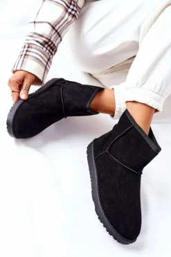 Hot Evento Śniegowce Ocieplane Futerkiem Czarne Vicandi Czarny