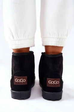 Hot Evento Śniegowce Ocieplane Futerkiem Czarne Vicandi Czarny