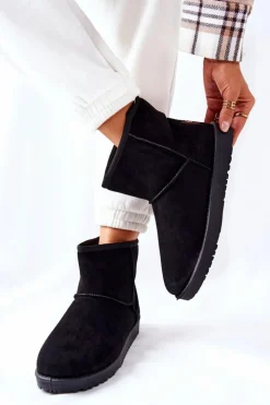 Hot Evento Śniegowce Ocieplane Futerkiem Czarne Vicandi Czarny