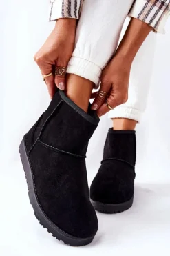 Hot Evento Śniegowce Ocieplane Futerkiem Czarne Vicandi Czarny