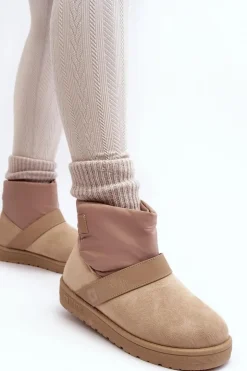 Sale Big Star Shoes Śniegowce Ocieplane Na Platformie Beżowe Big Star MM274152 Beżowy