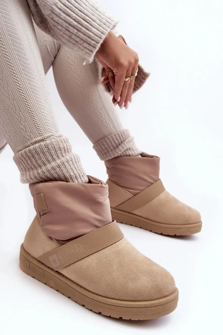 Sale Big Star Shoes Śniegowce Ocieplane Na Platformie Beżowe Big Star MM274152 Beżowy