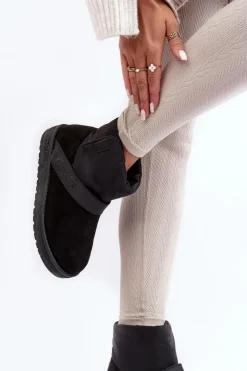 Damskie Big Star Shoes Śniegowce Ocieplane Na Platformie Czarne Big Star MM274151