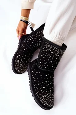 Best Boto Śniegowce Ocieplane Z Dżetami Czarne Mariella