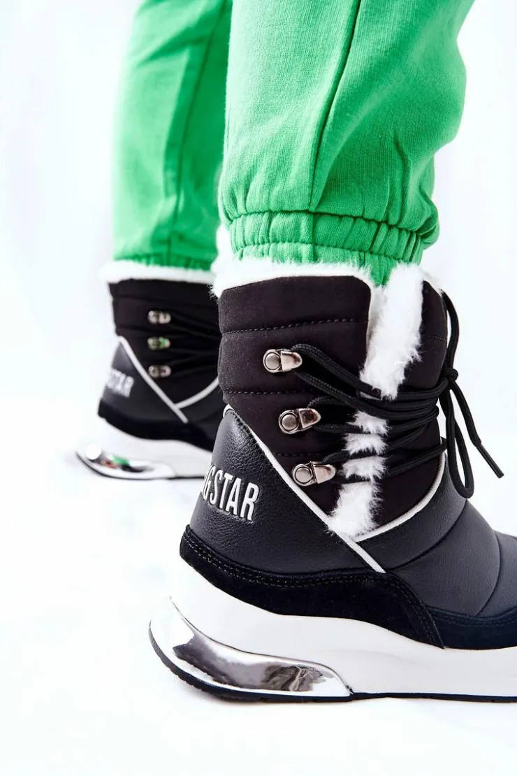 Clearance Big Star Shoes Śniegowce Wiązane Big Star II274279 Czarne