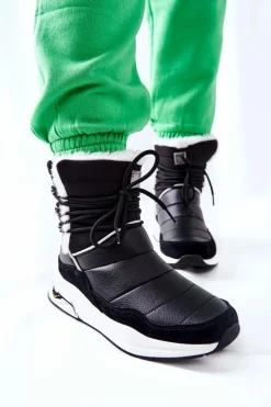 Clearance Big Star Shoes Śniegowce Wiązane Big Star II274279 Czarne