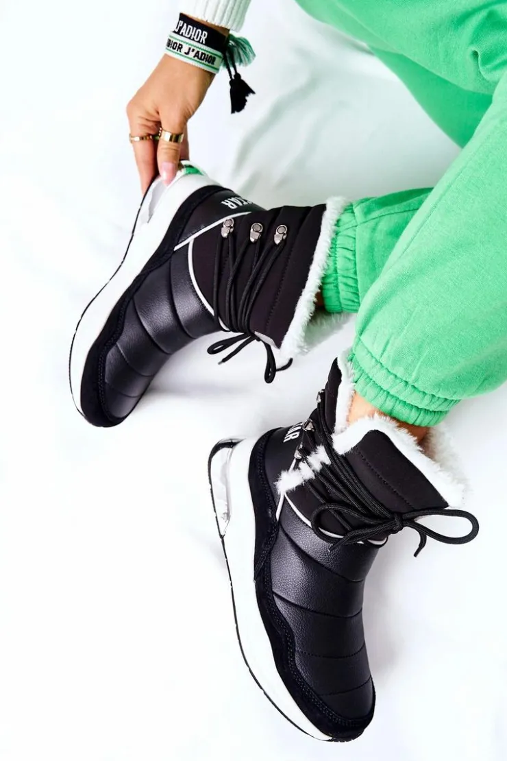 Clearance Big Star Shoes Śniegowce Wiązane Big Star II274279 Czarne