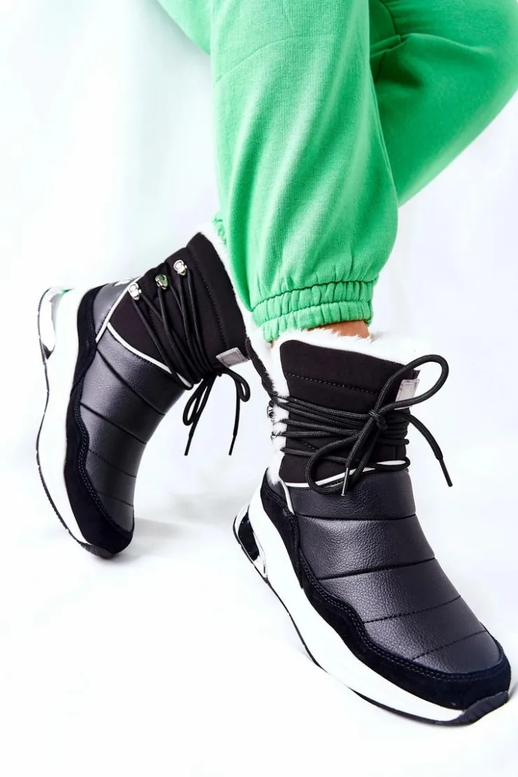 Clearance Big Star Shoes Śniegowce Wiązane Big Star II274279 Czarne