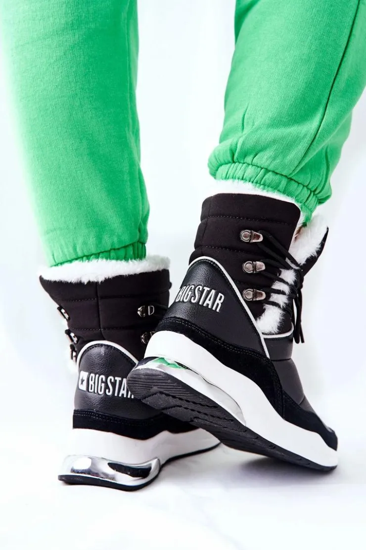 Clearance Big Star Shoes Śniegowce Wiązane Big Star II274279 Czarne