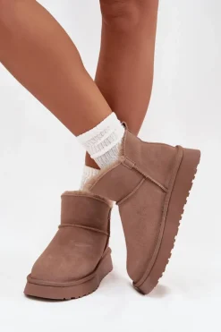 Best Buty damskie Vinceza Śniegowce Z Naturalnego Zamszu Ocieplane Futerkiem Vinceza 97961 Beżowe Beżowy