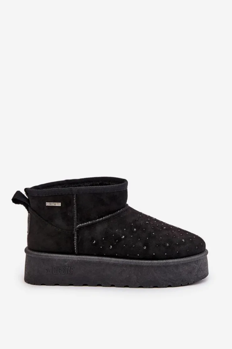 Damskie Big Star Shoes Śniegowce Ze Zdobieniem Na Platformie Big Star OO274A105 Czarne
