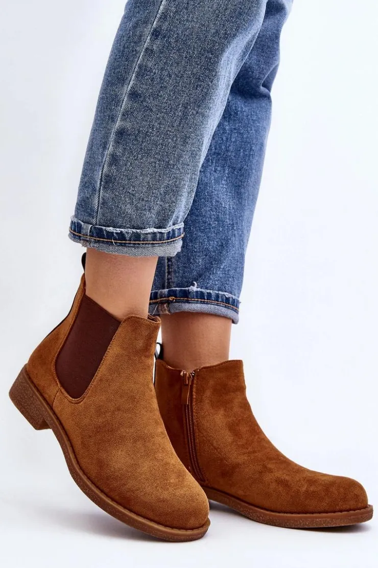Online Boto Niskie Botki Sztyblety Damskie Camel Sawarra