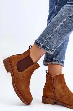 Online Boto Niskie Botki Sztyblety Damskie Camel Sawarra
