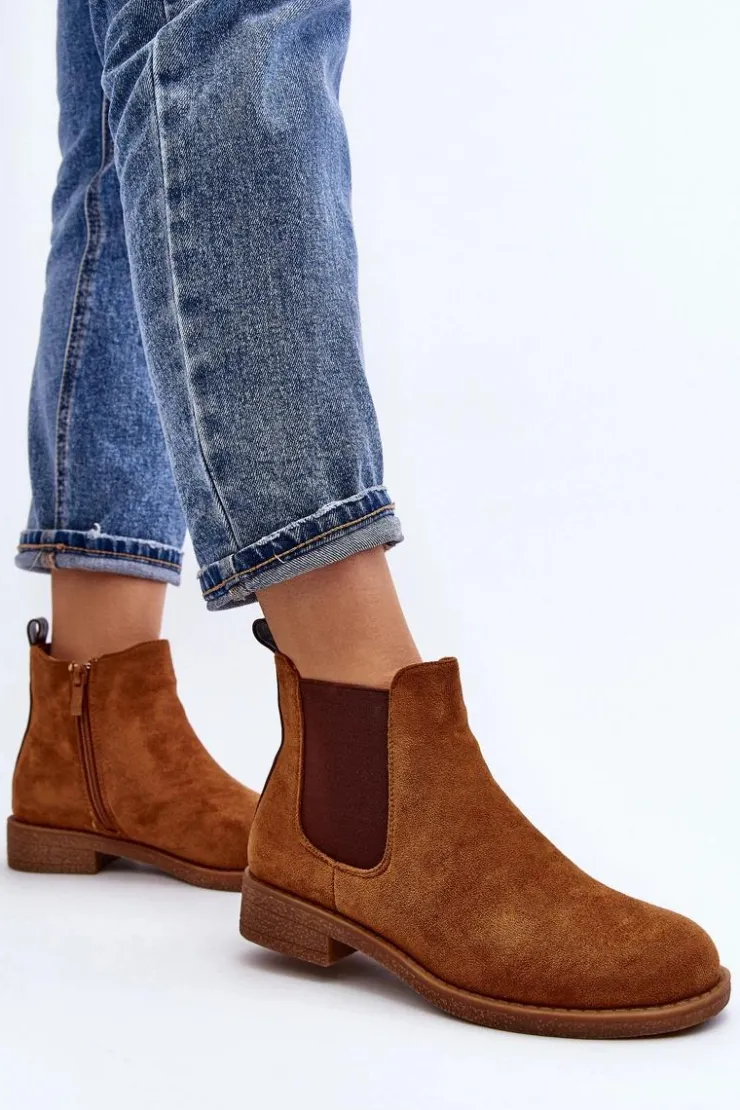 Online Boto Niskie Botki Sztyblety Damskie Camel Sawarra