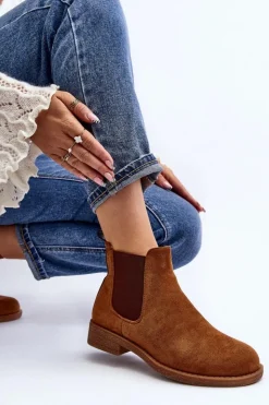 Online Boto Niskie Botki Sztyblety Damskie Camel Sawarra
