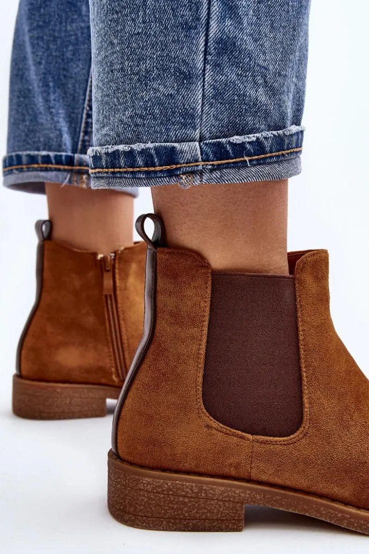 Online Boto Niskie Botki Sztyblety Damskie Camel Sawarra