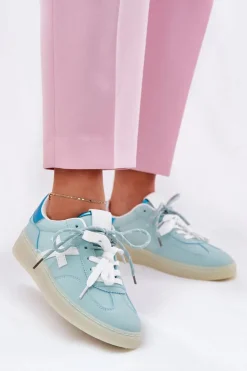 Boto Sneakersy Damskie*Niskie Buty Sportowe Damskie W Panterkę Miętowe Zelevelis