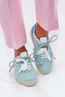 Boto Sneakersy Damskie*Niskie Buty Sportowe Damskie W Panterkę Miętowe Zelevelis