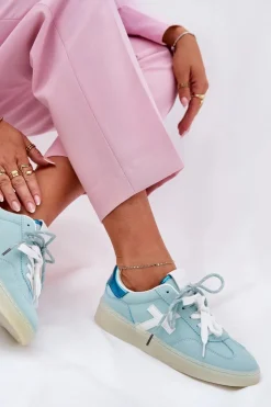 Boto Sneakersy Damskie*Niskie Buty Sportowe Damskie W Panterkę Miętowe Zelevelis