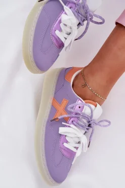 Boto Sneakersy Damskie*Niskie Buty Sportowe Damskie Fioletowe Zelevelis Fioletowy