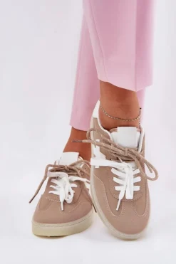 New Boto Niskie Buty Sportowe Damskie Beżowe Zelevelis Beżowy