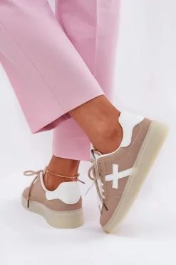 New Boto Niskie Buty Sportowe Damskie Beżowe Zelevelis Beżowy