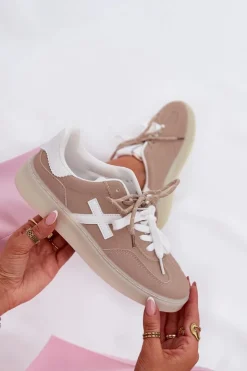 New Boto Niskie Buty Sportowe Damskie Beżowe Zelevelis Beżowy