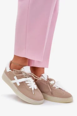 New Boto Niskie Buty Sportowe Damskie Beżowe Zelevelis Beżowy