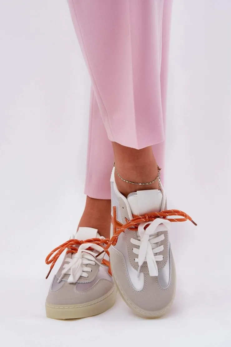 Damskie Boto Niskie Buty Sportowe Damskie Srebrne Zelevelis