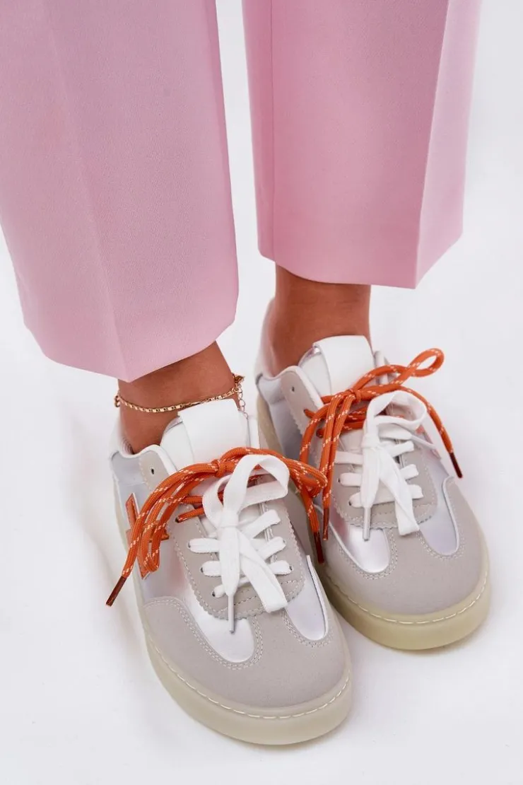 Damskie Boto Niskie Buty Sportowe Damskie Srebrne Zelevelis