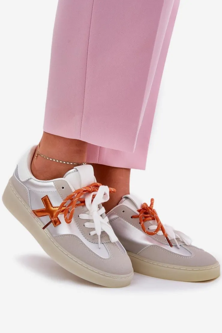 Damskie Boto Niskie Buty Sportowe Damskie Srebrne Zelevelis