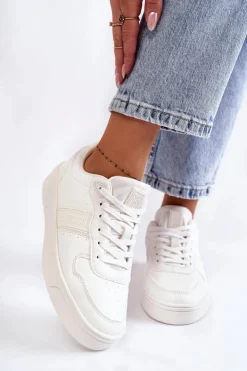 Sale Big Star Shoes Niskie Buty Sportowe Memory Foam System Big Star KK274259 Białe