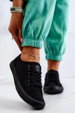 Damskie Big Star Shoes Niskie Damskie Tenisówki Big Star JJ274066 Czarne