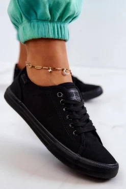 Damskie Big Star Shoes Niskie Damskie Tenisówki Big Star JJ274066 Czarne