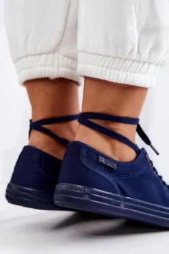 Damskie Big Star Shoes Niskie Damskie Tenisówki Big Star JJ274067 Granatowe