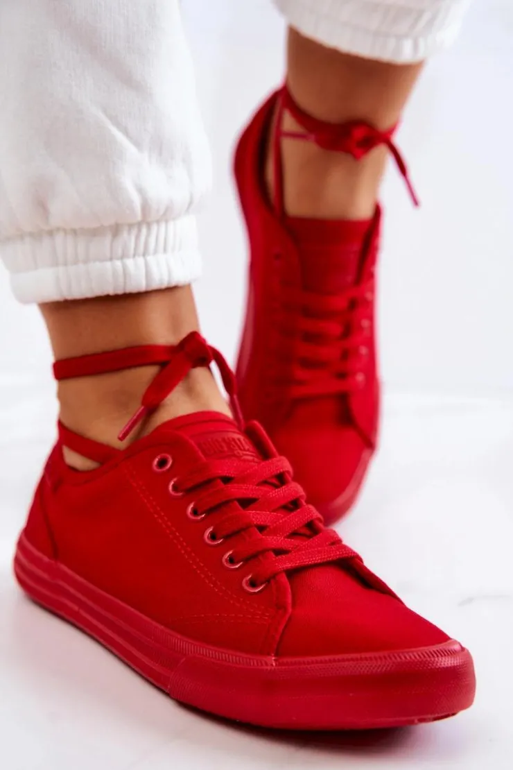 New Big Star Shoes Niskie Damskie Tenisówki Big Star JJ274068 Czerwone