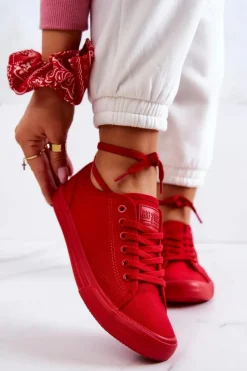 New Big Star Shoes Niskie Damskie Tenisówki Big Star JJ274068 Czerwone