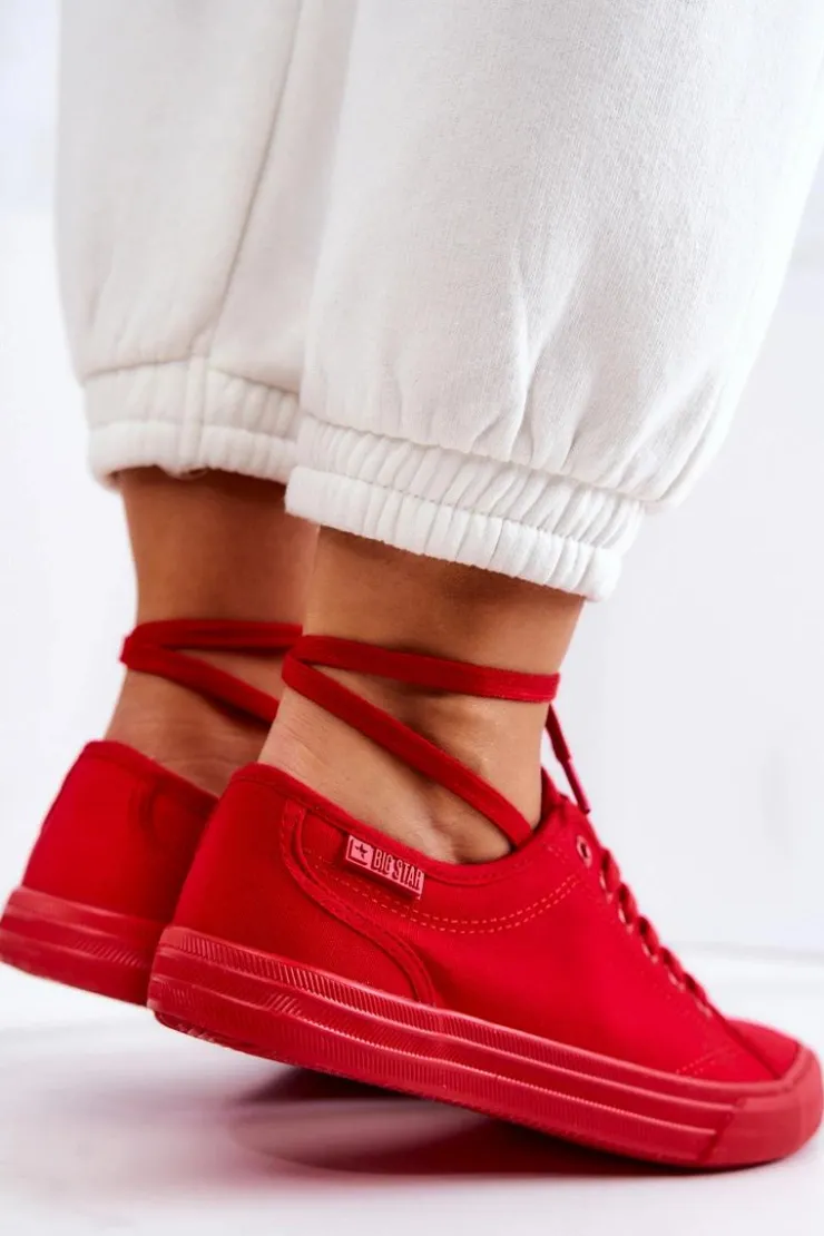 New Big Star Shoes Niskie Damskie Tenisówki Big Star JJ274068 Czerwone
