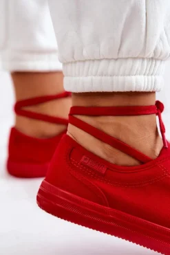 New Big Star Shoes Niskie Damskie Tenisówki Big Star JJ274068 Czerwone