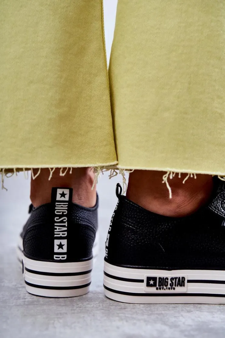 Outlet Big Star Shoes Niskie Damskie Trampki Big Star KK274015 Czarne