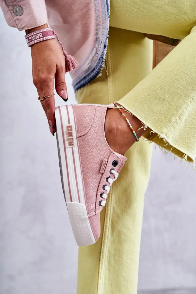 Damskie Big Star Shoes Niskie Damskie Trampki Big Star KK274016 Różowe