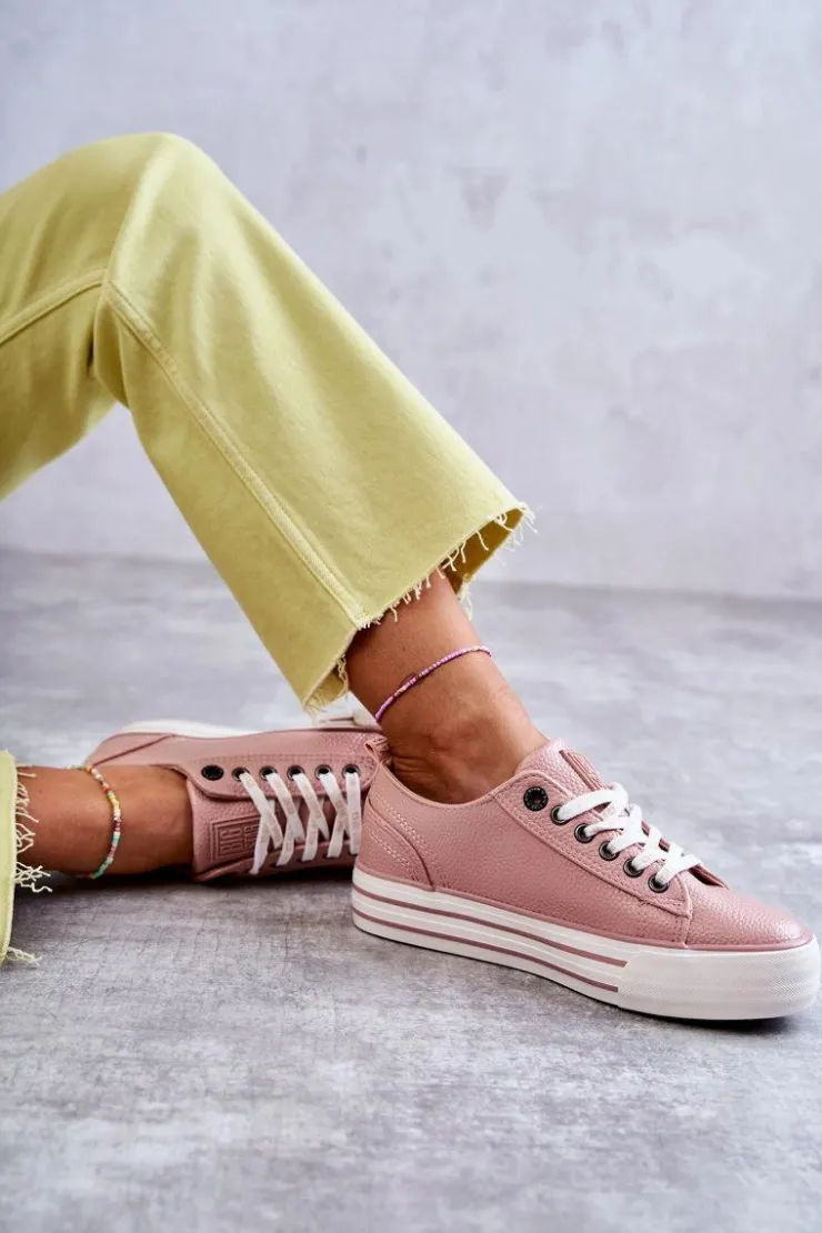 Damskie Big Star Shoes Niskie Damskie Trampki Big Star KK274016 Różowe